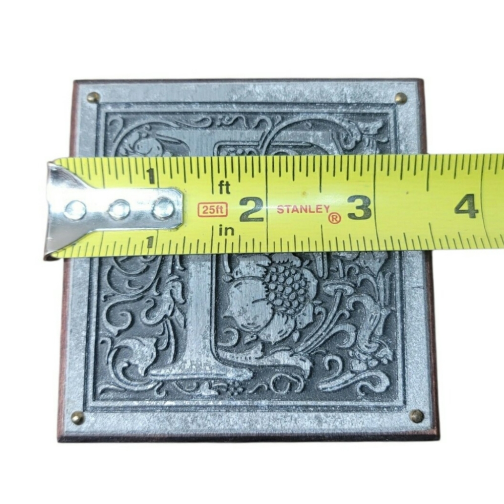 Vintage Look Decorative Pewter Look  Letter F Plaque